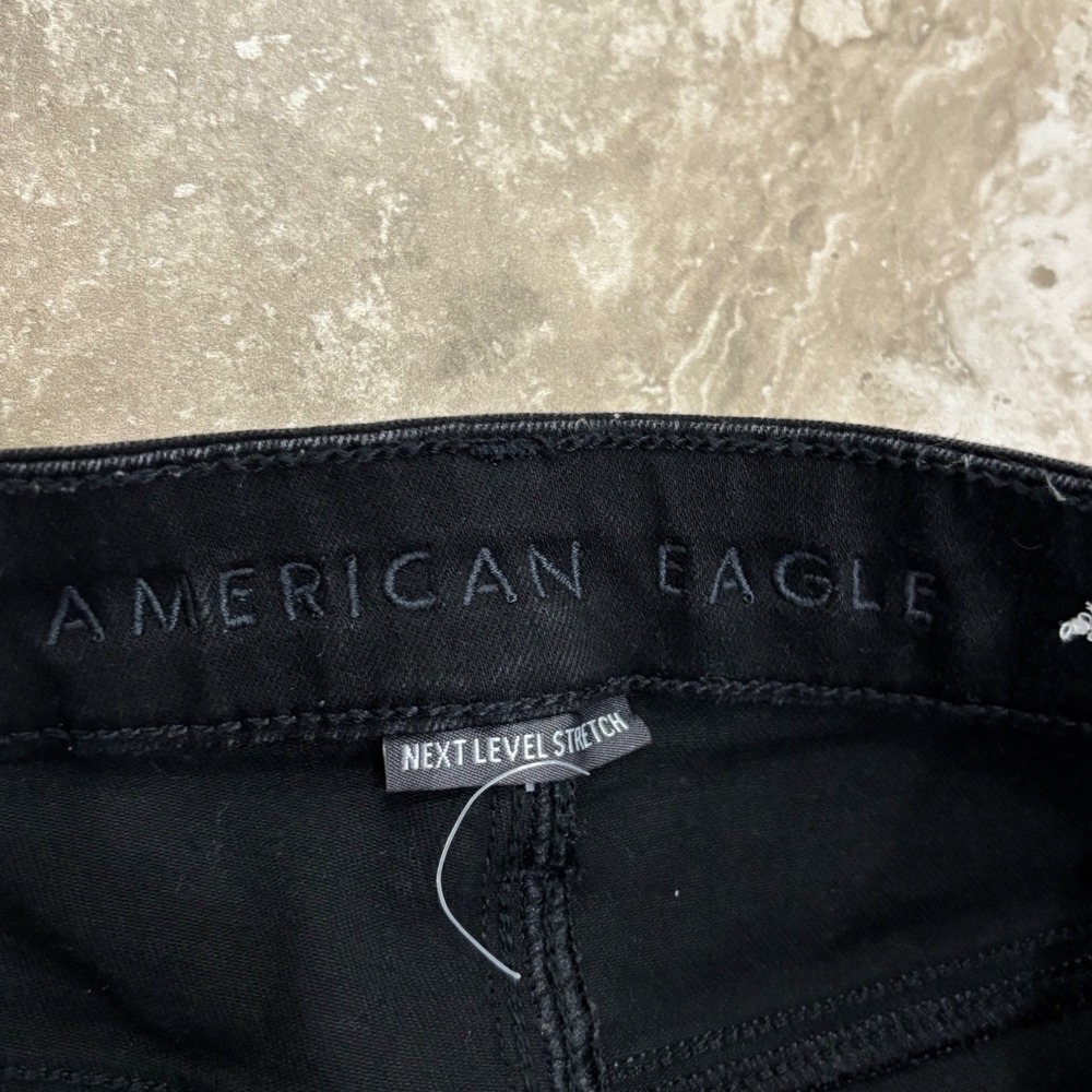 American Eagle Festival Flare Jeans Black High Rise Button Fly Womens 12 Regular - Picture 4 of 13